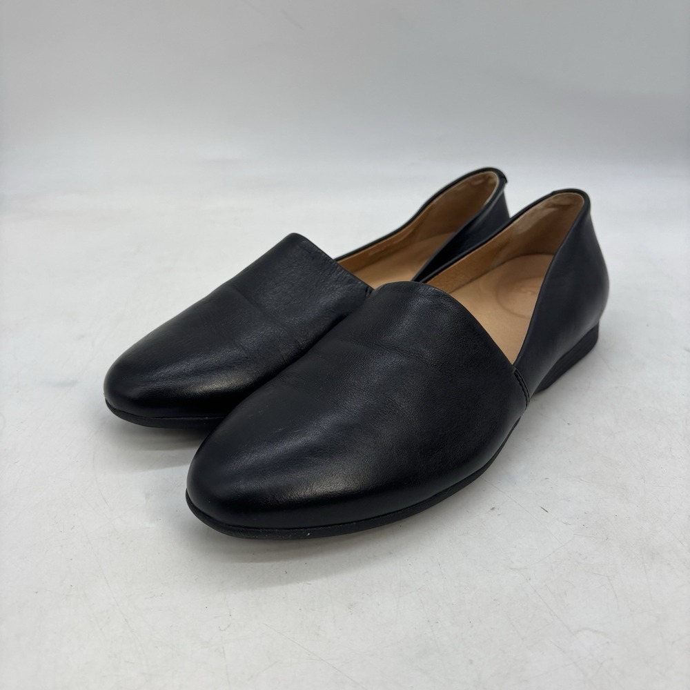 Dansko Black Leather Slip-On Loafer Shoes Women EU 41 Flats Comfort Round Toe